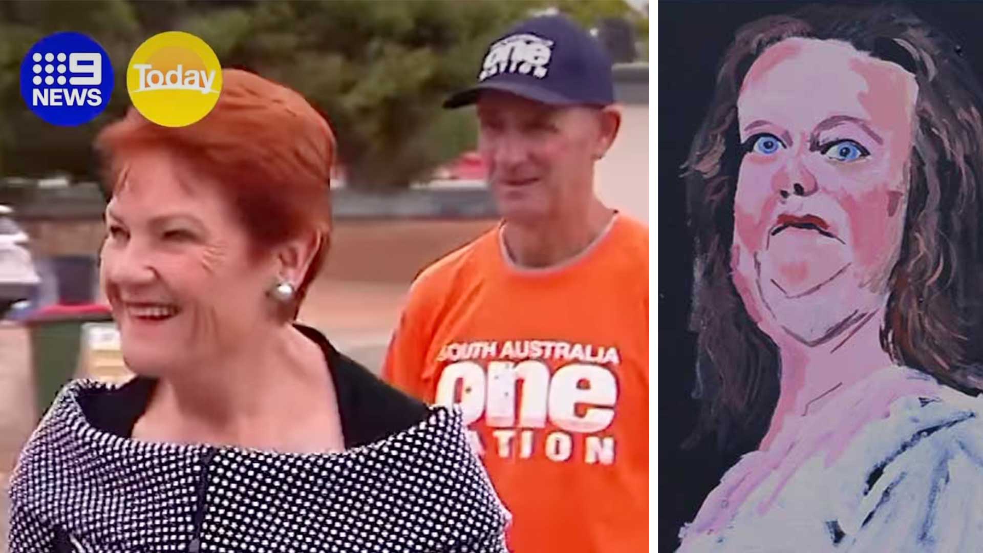 Paul Hanson’s One Nation  in South Australian elections Painting of Gina Rinehart, as portrayed by Vincent Namatjira. Main image by News Adelaide.