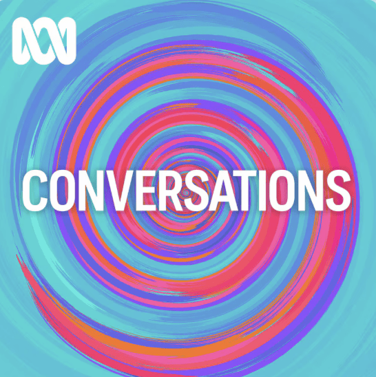 Logo of the radio and podcast show,Conversations. Host is Richard Fidler